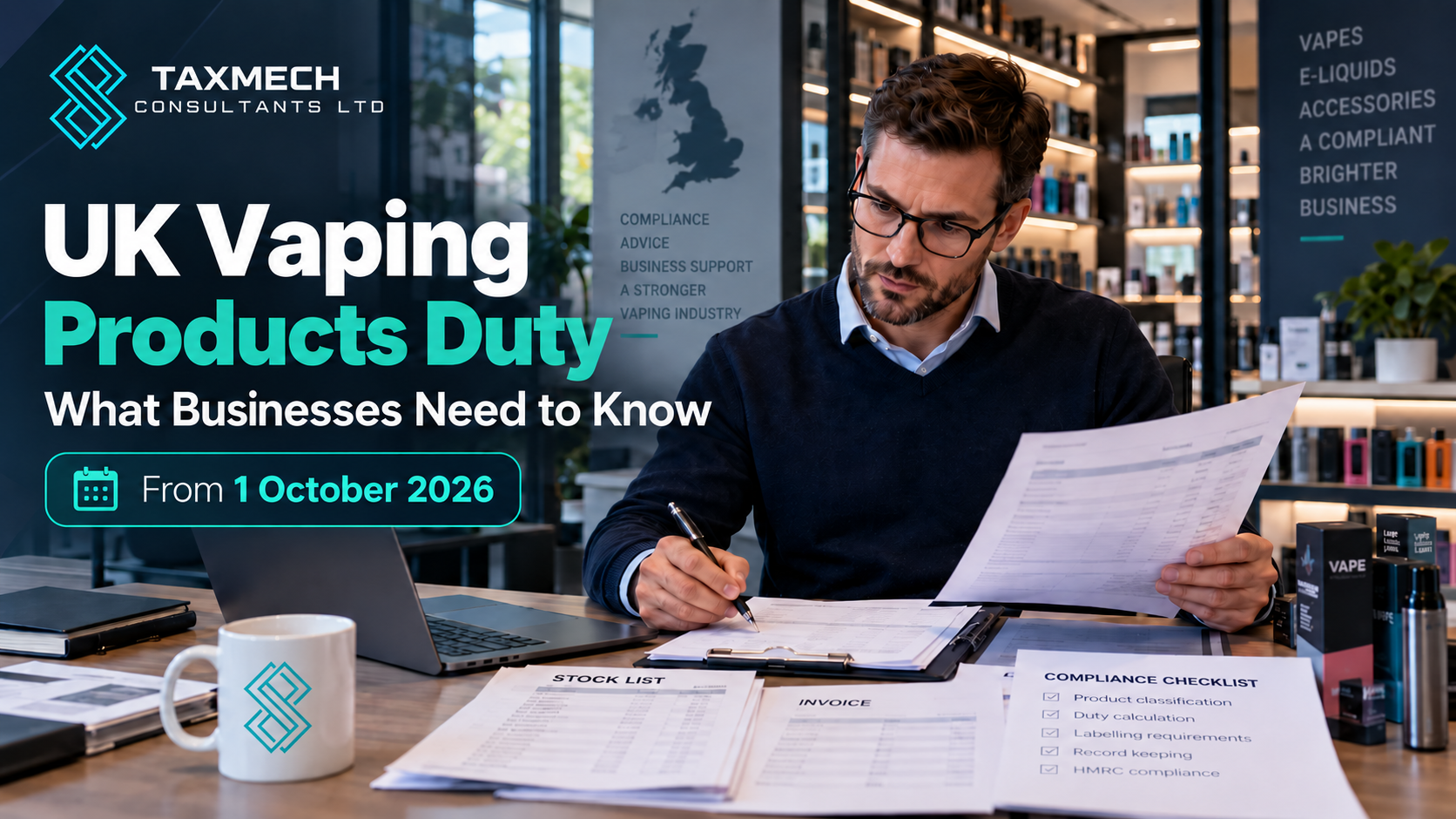 UK vape business owner reviewing Vaping Products Duty and HMRC compliance requirements